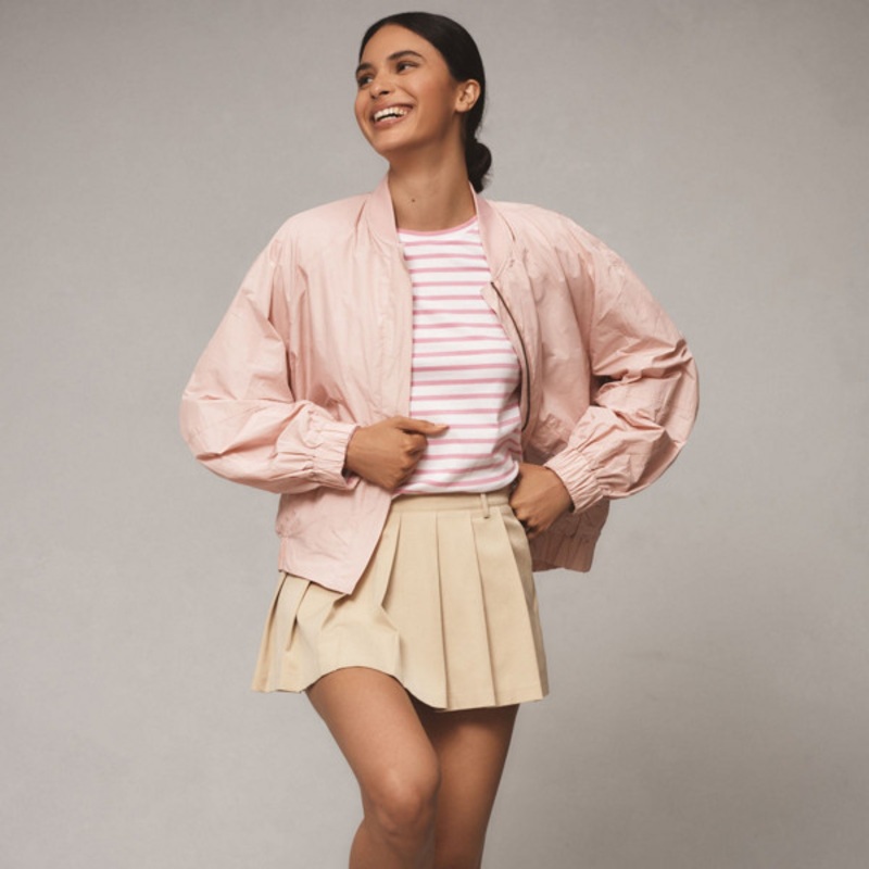 Balloon-Sleeve Bomber Jacket