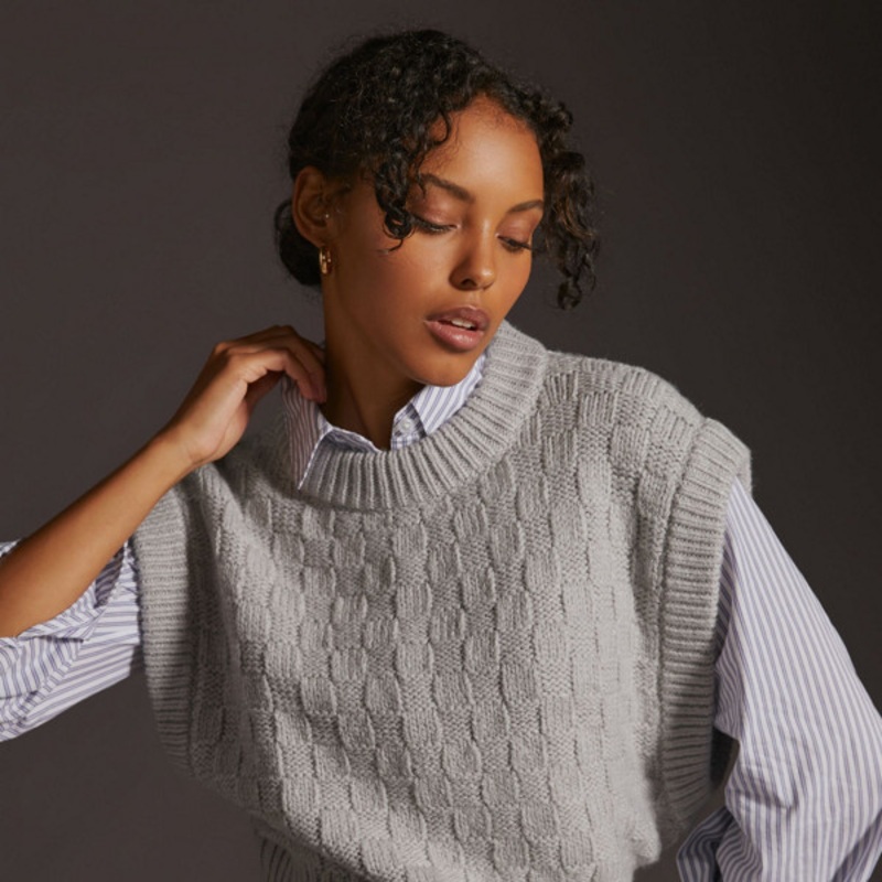 Basketweave Sweater Vest
