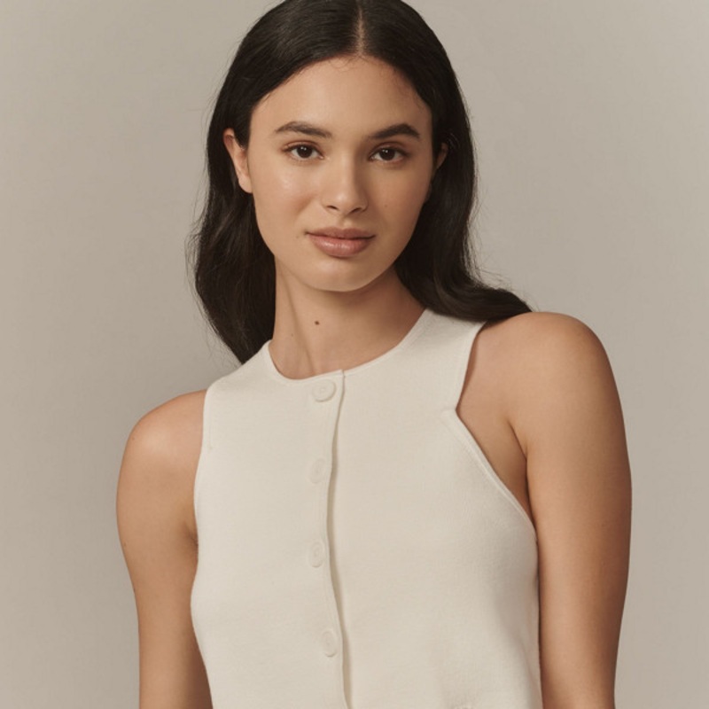 Button Front Knit Tank