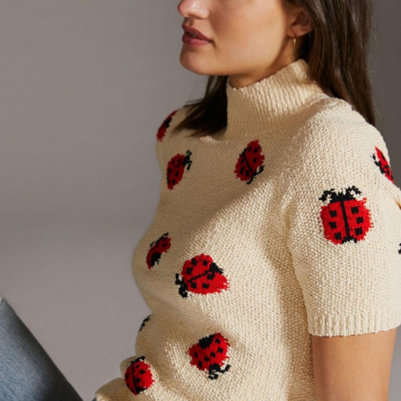 Buttoned Turtleneck Sweater