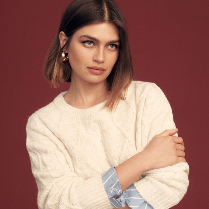 Cable Twofer Tie Sweater