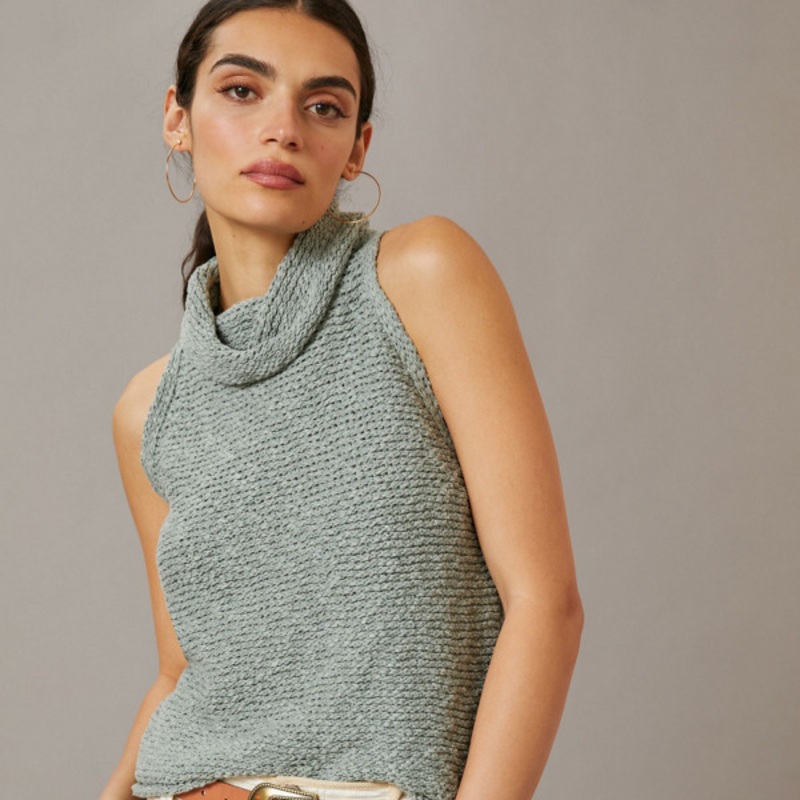 Knit Turtleneck Tank