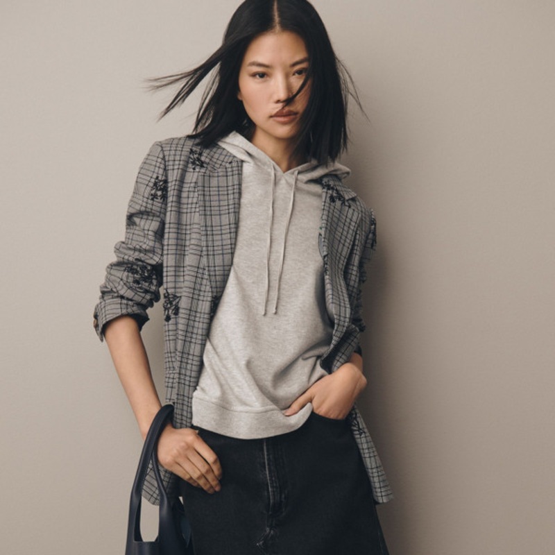 Plaid Embroidered Blazer