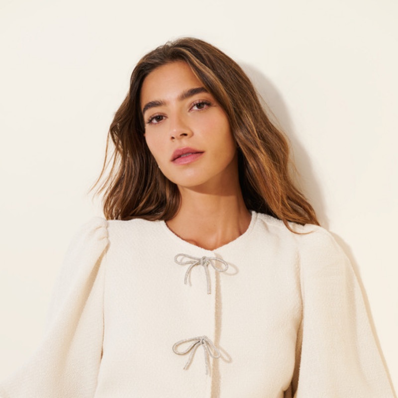 Puff-Sleeve Bow Blazer