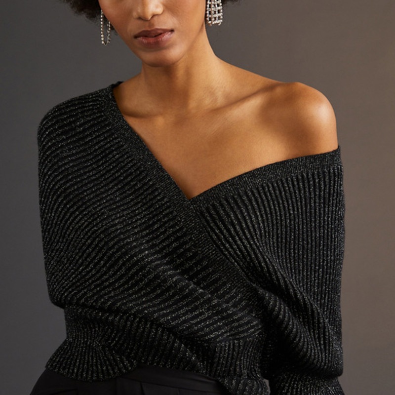 Shimmer Surplice Pullover