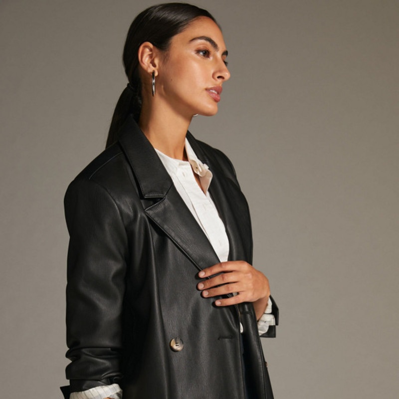 Vegan Leather Blazer