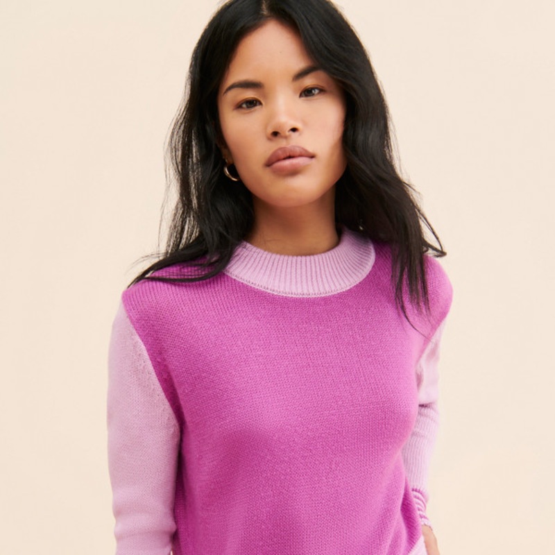 Viola Colorblocked Mock Neck Sweater