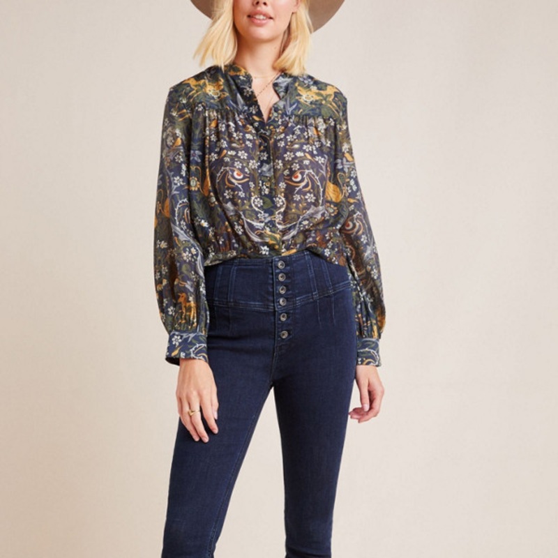 High-Rise Button-Fly Skinny Jeans