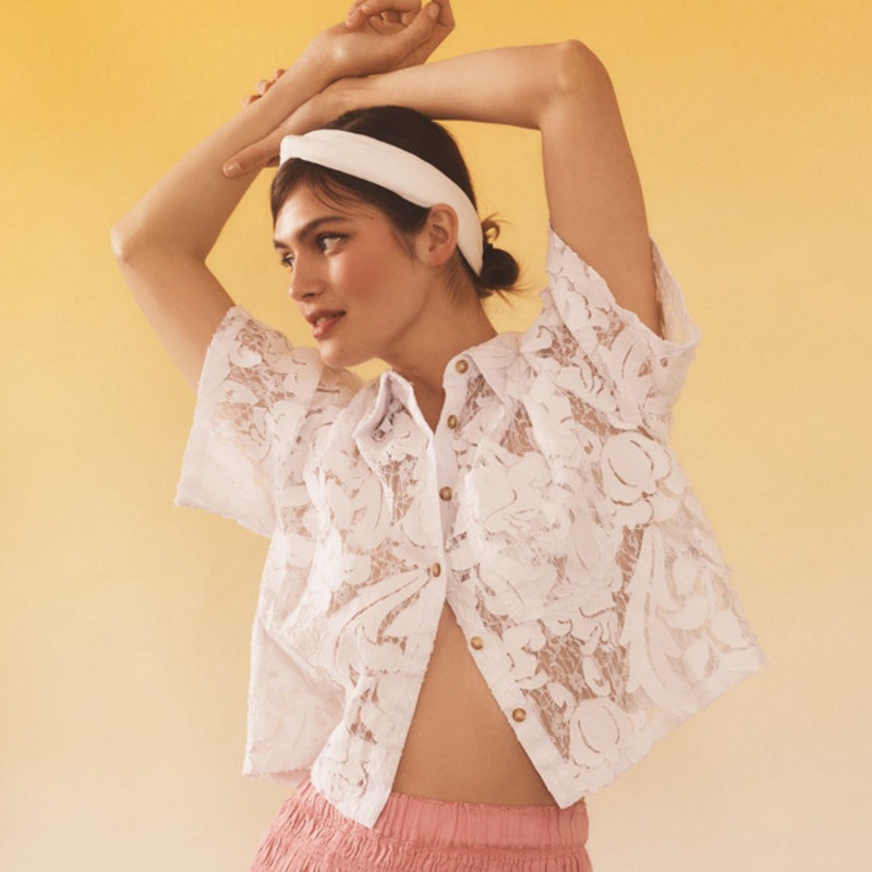 Ruched Linen Mini Skirt