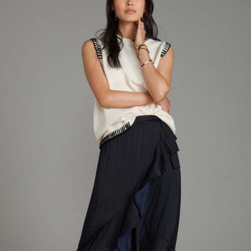 Ruffled Wrap Maxi Skirt