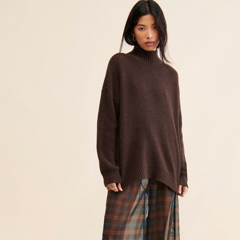 Sheer Plaid Wide-Leg Trousers