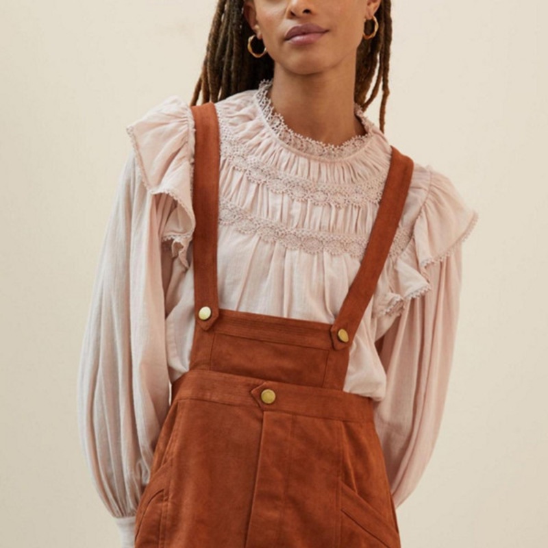 Sueded Overall Skirt