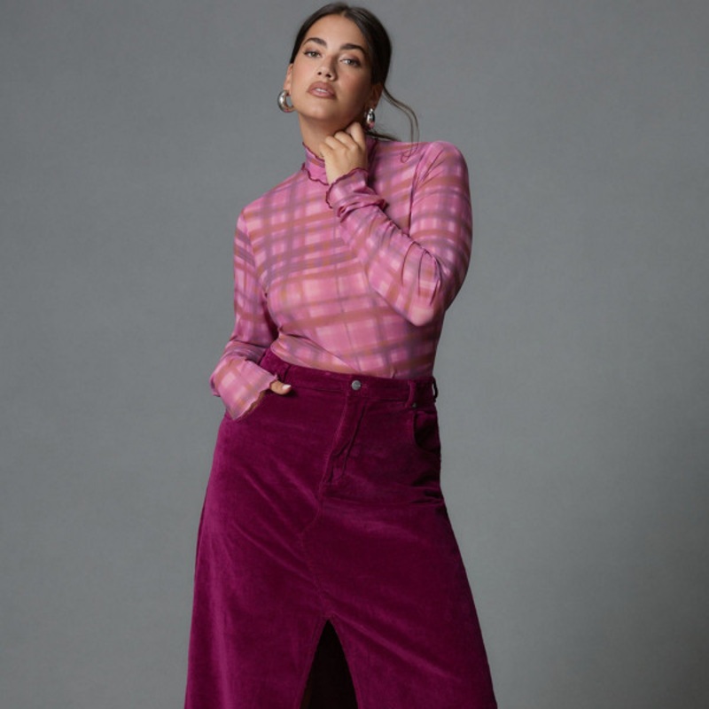 The Madi Front-Slit Corduroy Skirt