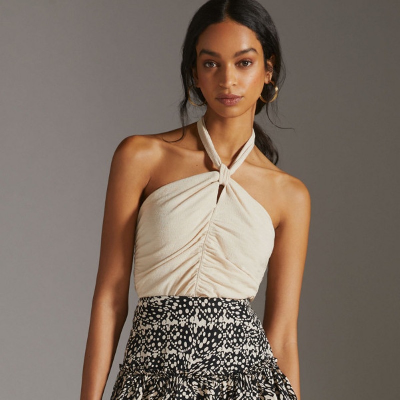 Tiered Linen Mini Skirt