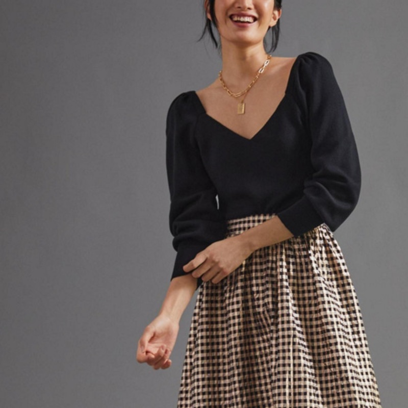 Checkered Midi Skirt