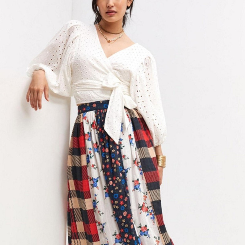 Contrast Maxi Skirt