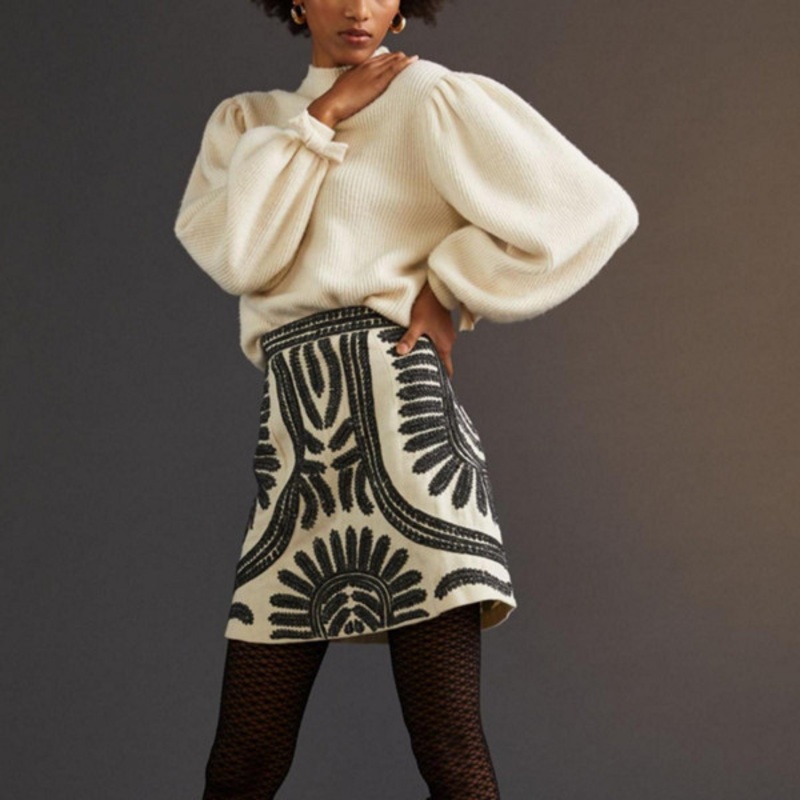 Embroidered Mini Skirt