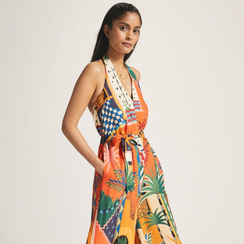 Printed Halter Jumpsuit