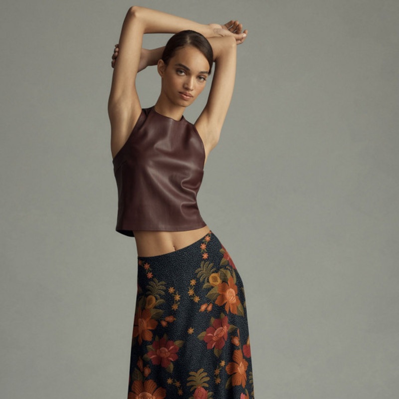 Satin-Slip Midi Skirt