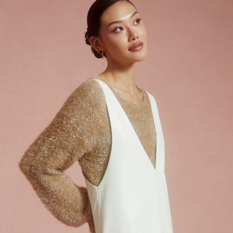 Vegan Leather Pinafore Mini Skirt