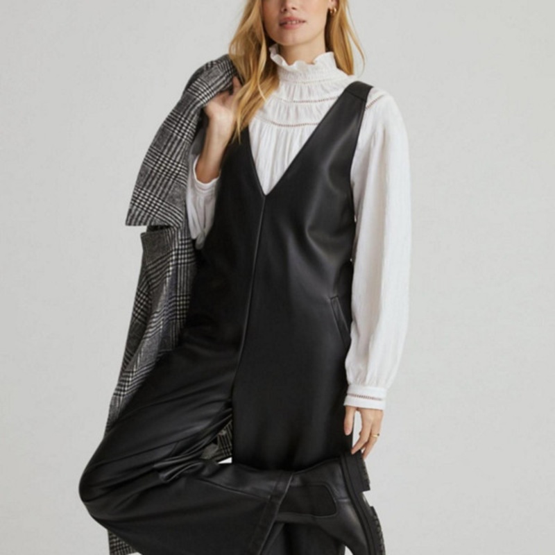 Vegan Leather Wide Leg Jumpsuit