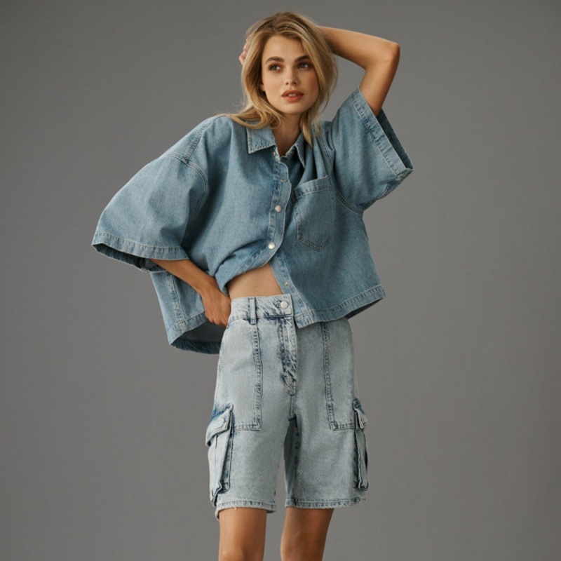 Beachy Cargo Denim Shorts