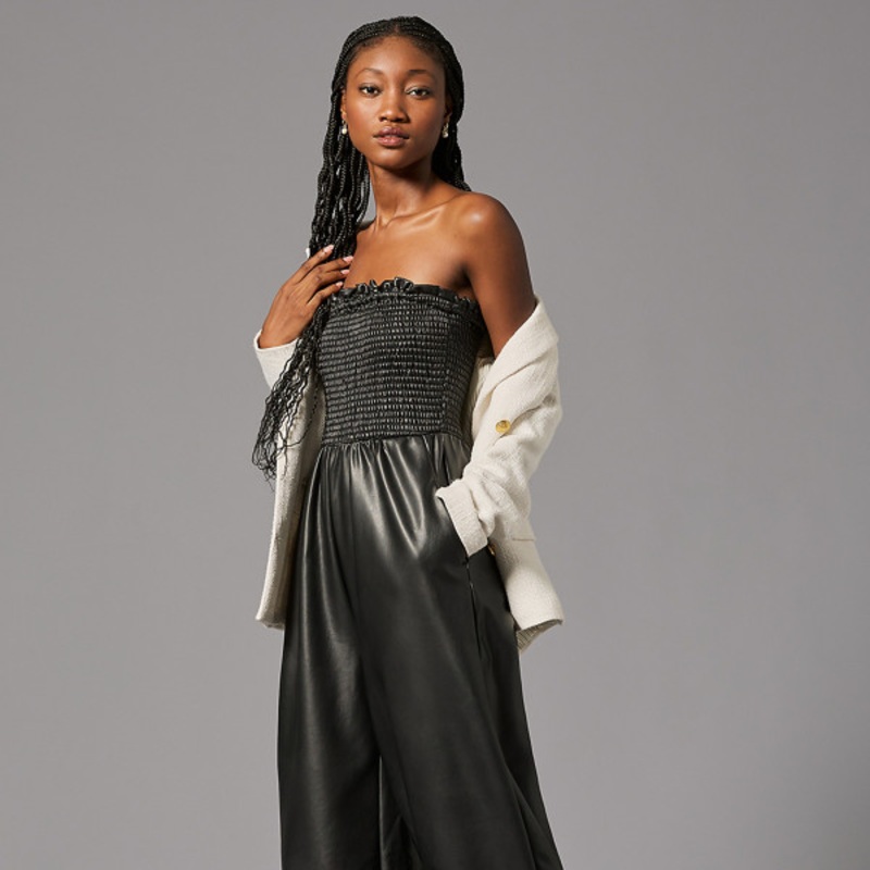 Faux Leather Balloon Jumpsuit