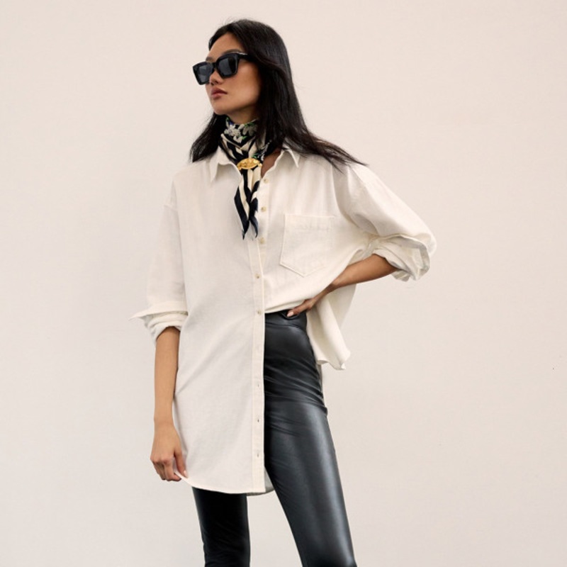 High-Waisted Vegan Leather Slit Leggings