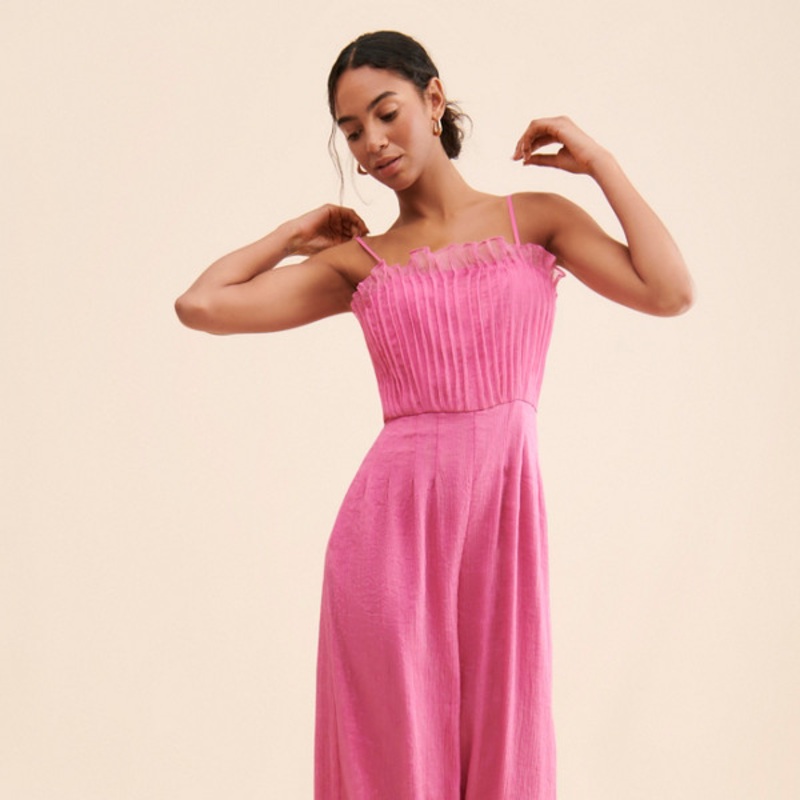 Pintuck Chiffon Jumpsuit