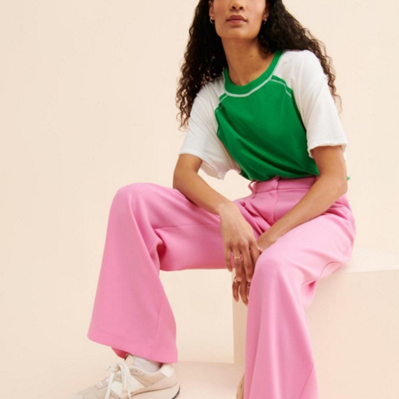 Pleated Wide Leg Trousers