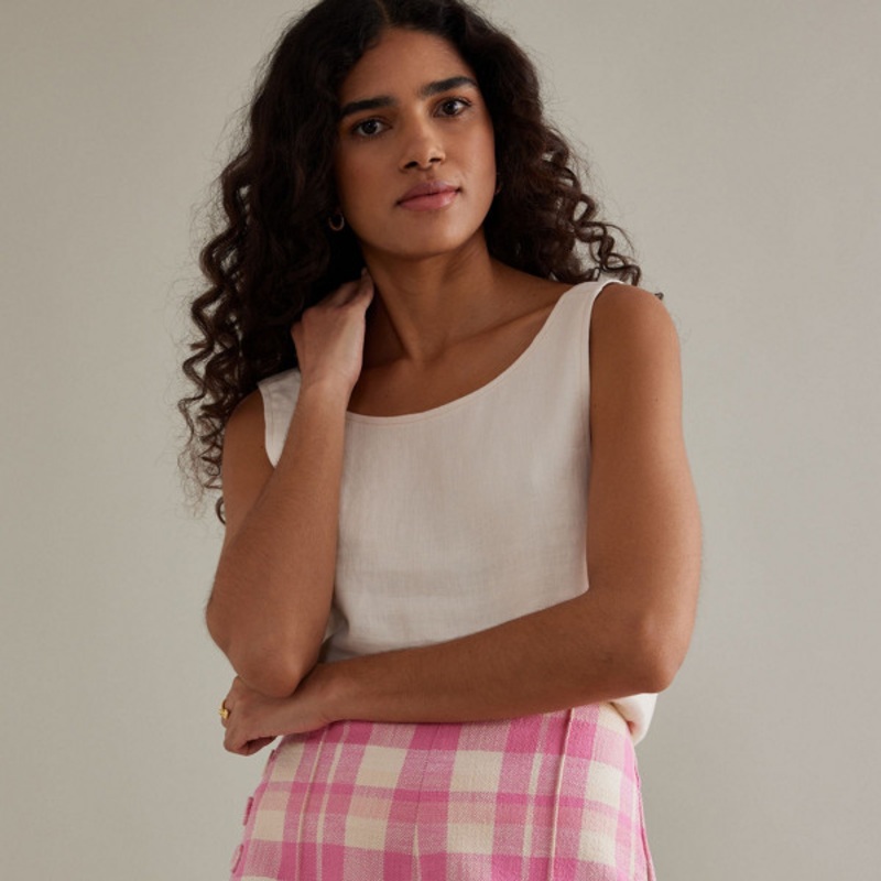 Bold Buttoned Tweed Shorts