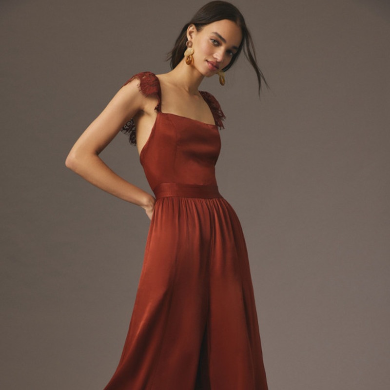 By Anthropologie Lace Mix Jumpsuit