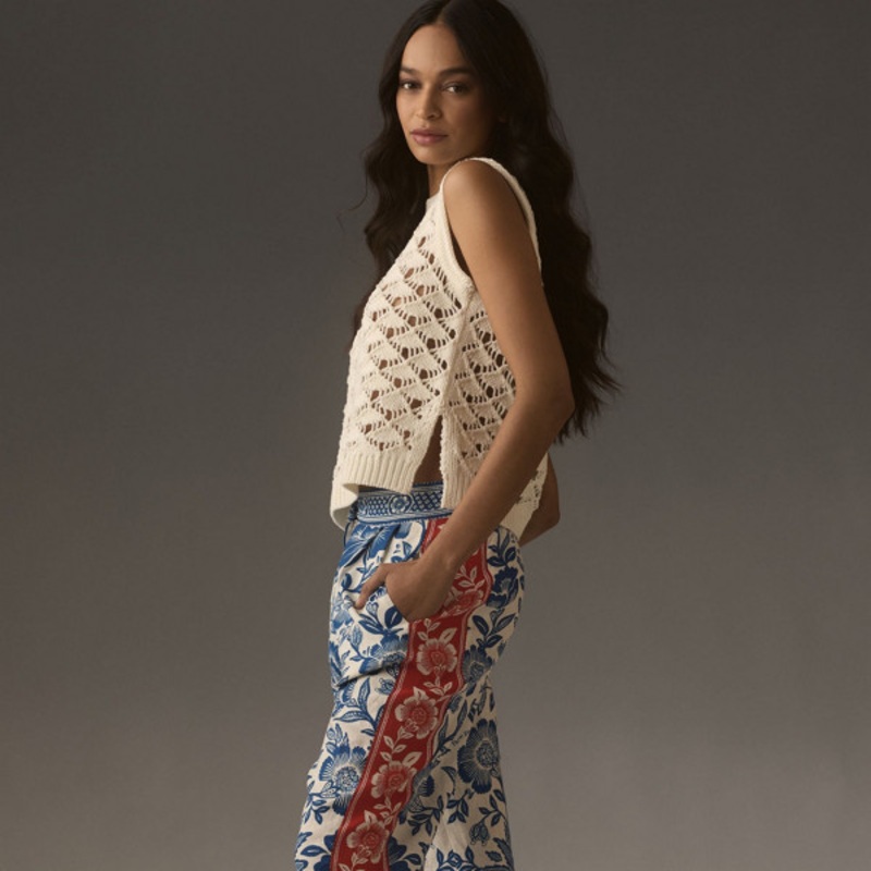 Floral Linen Trousers