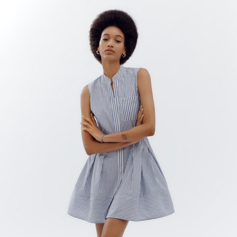 Sleeveless V-Neck Fit & Flare Shirtdress