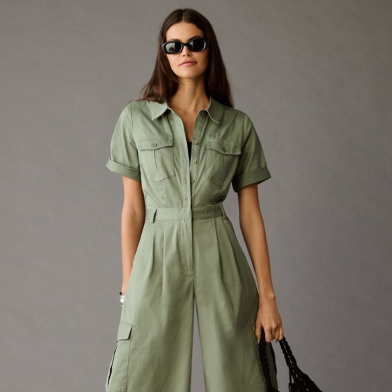 Wide-leg Utility Jumpsuit
