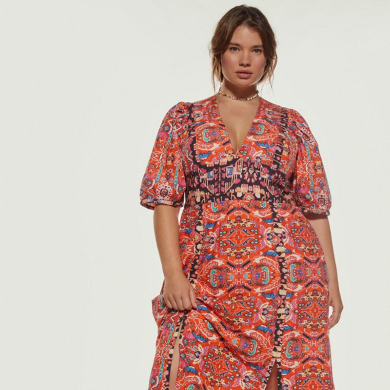 Abstract Motif Maxi Dress