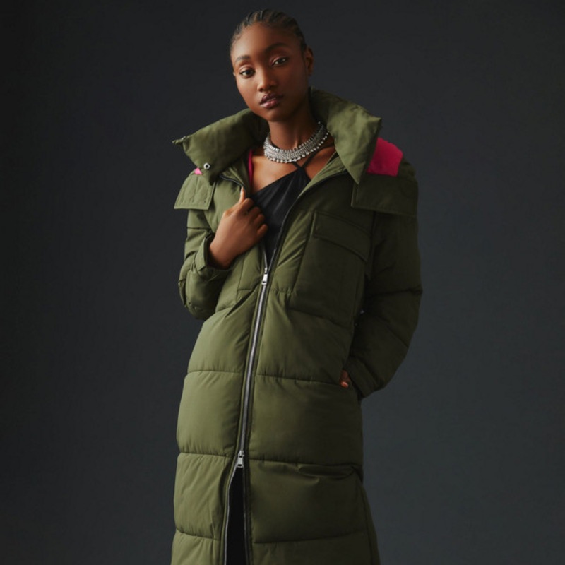 Colorblock Puffer Coat