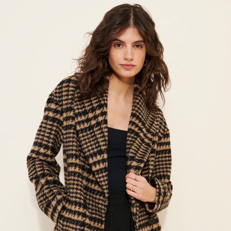 Oversized Houndstooth Coat