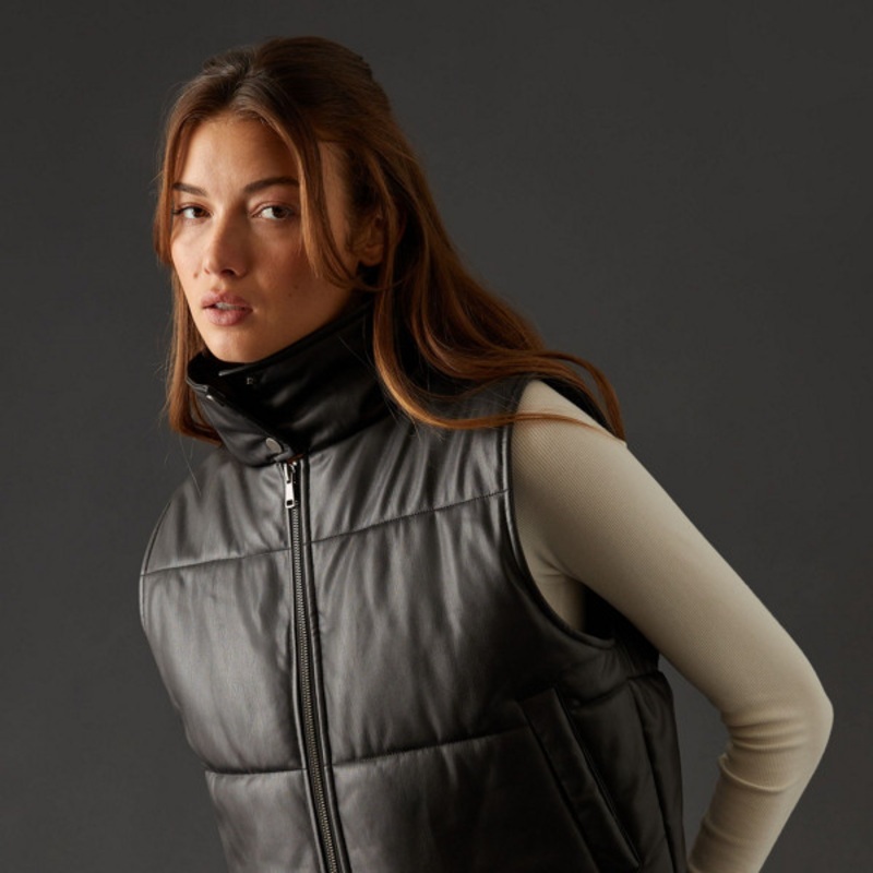 Quilted Vegan Leather Vest