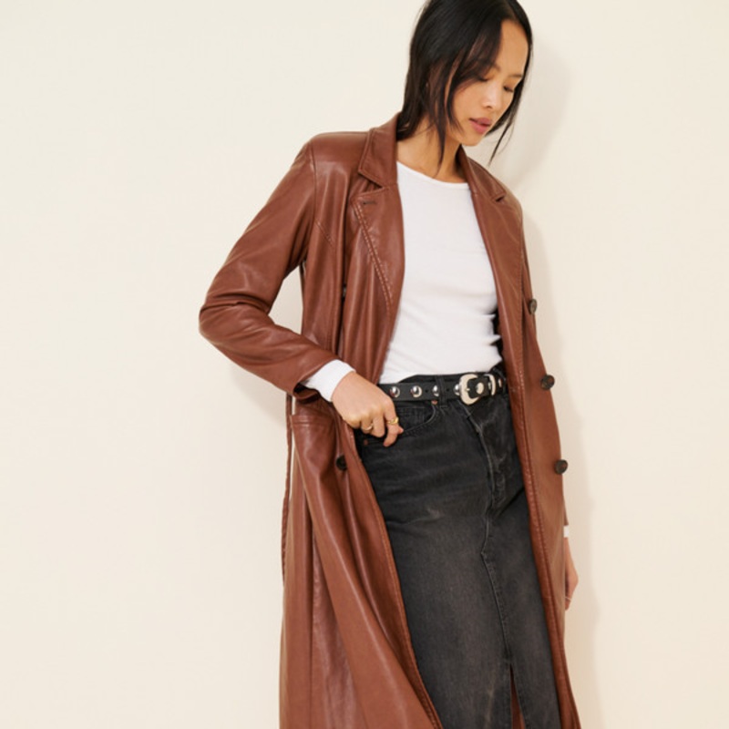 Reese Vegan Leather Trench Coat