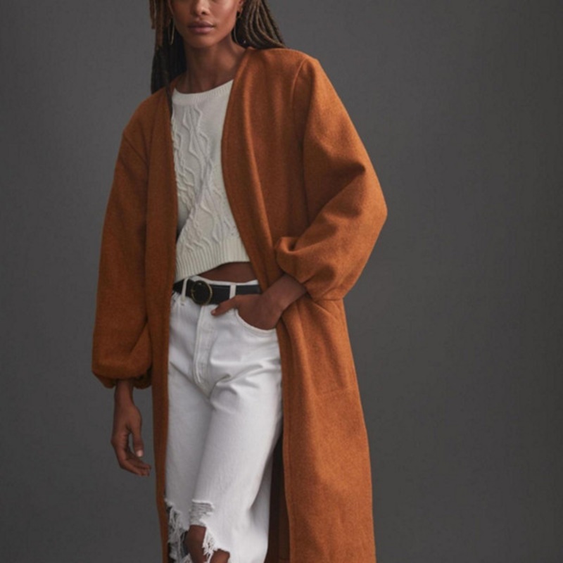 Balloon-Sleeved Coat