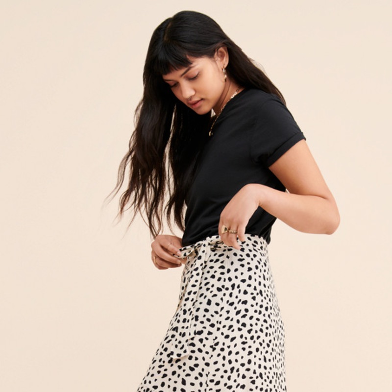 Side Tie Ruffle Skirt