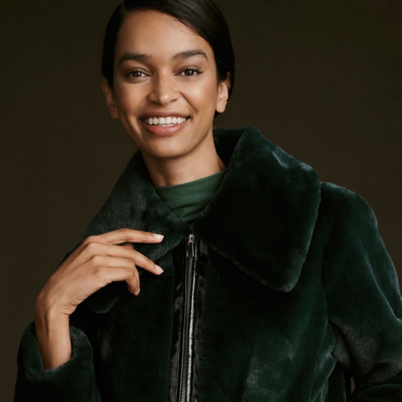 Zip Up Faux Fur Jacket