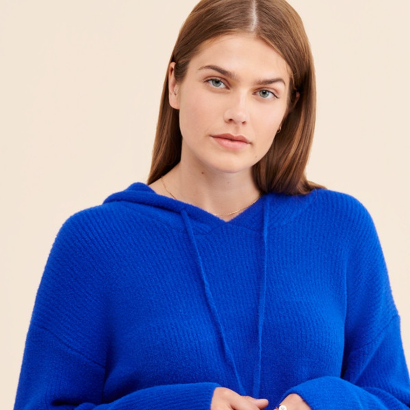 Cobalt Blue Hooded Sweater