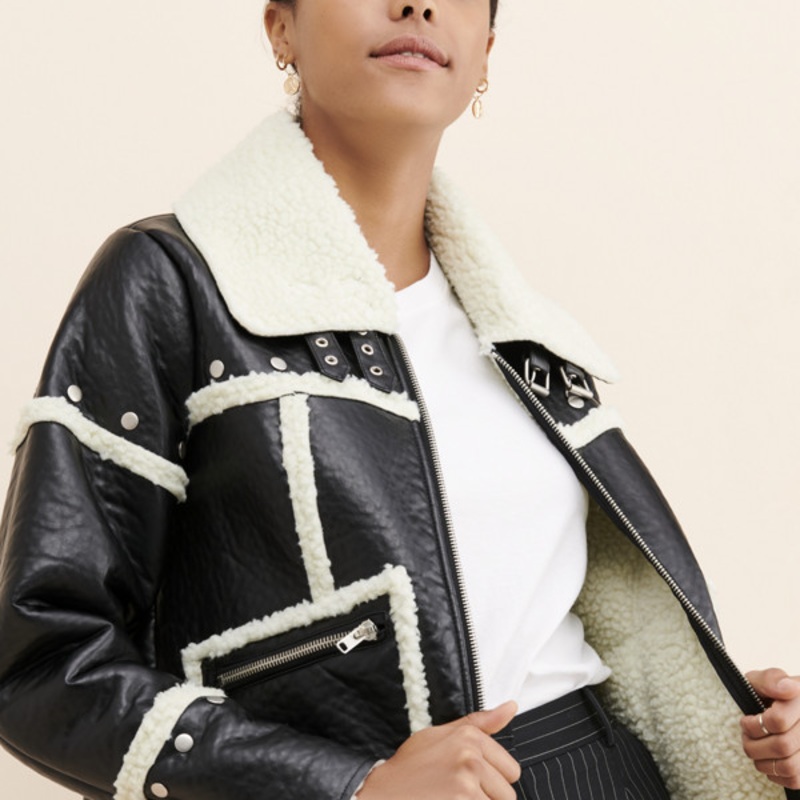 Coffee Break Faux-Leather Jacket