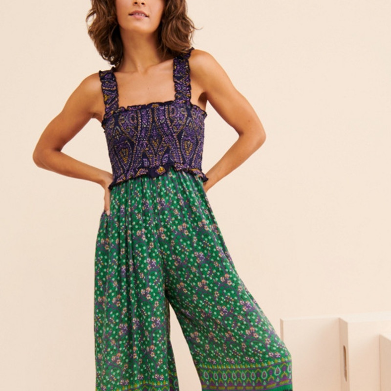 Olive Smocked Jumpsuit