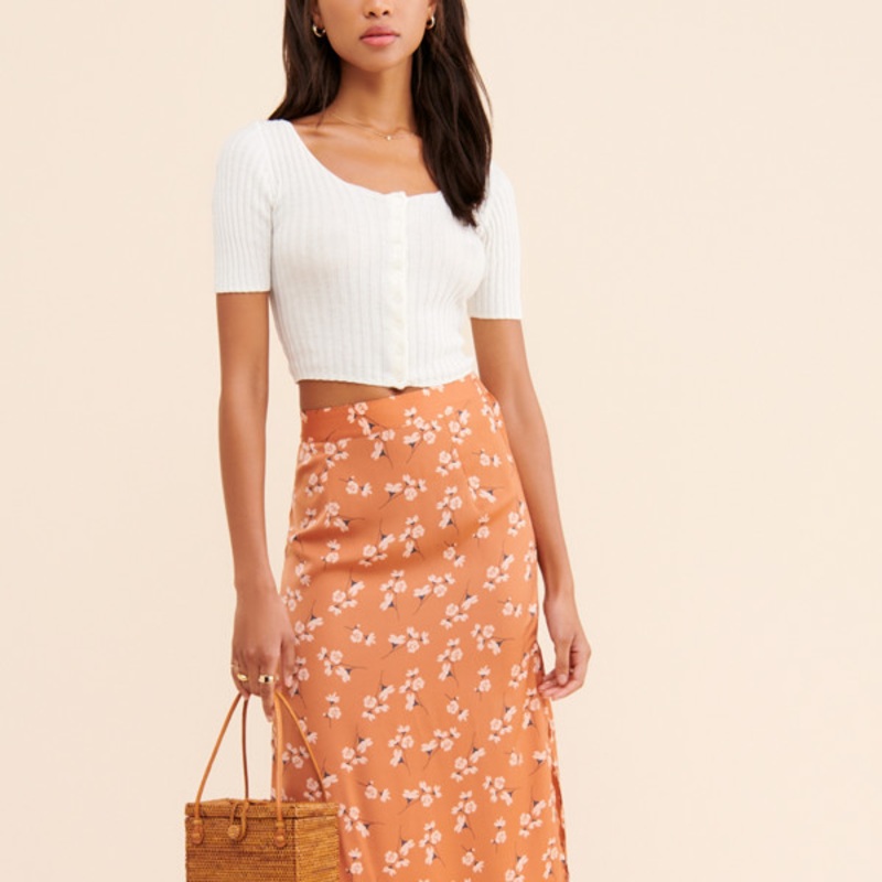 Terra Cotta Midi Skirt