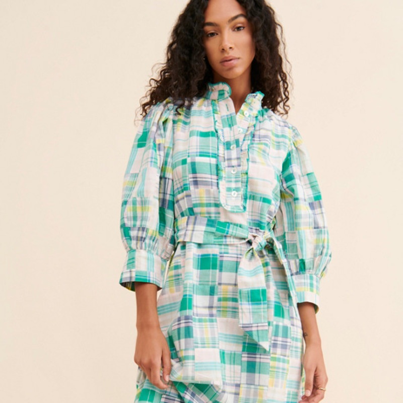 Alama Plaid Midi Dress