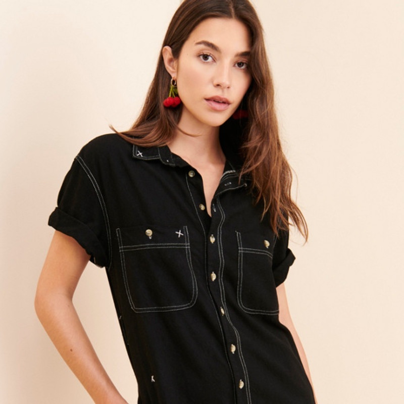 Contrast Stitched Romper