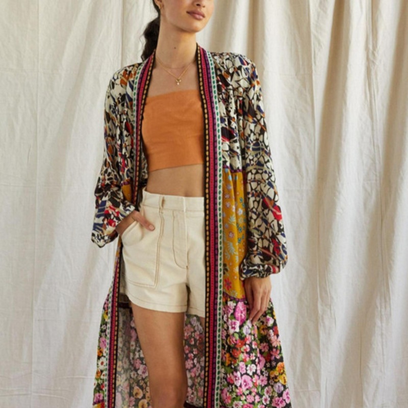 Retro Floral Tiered Duster